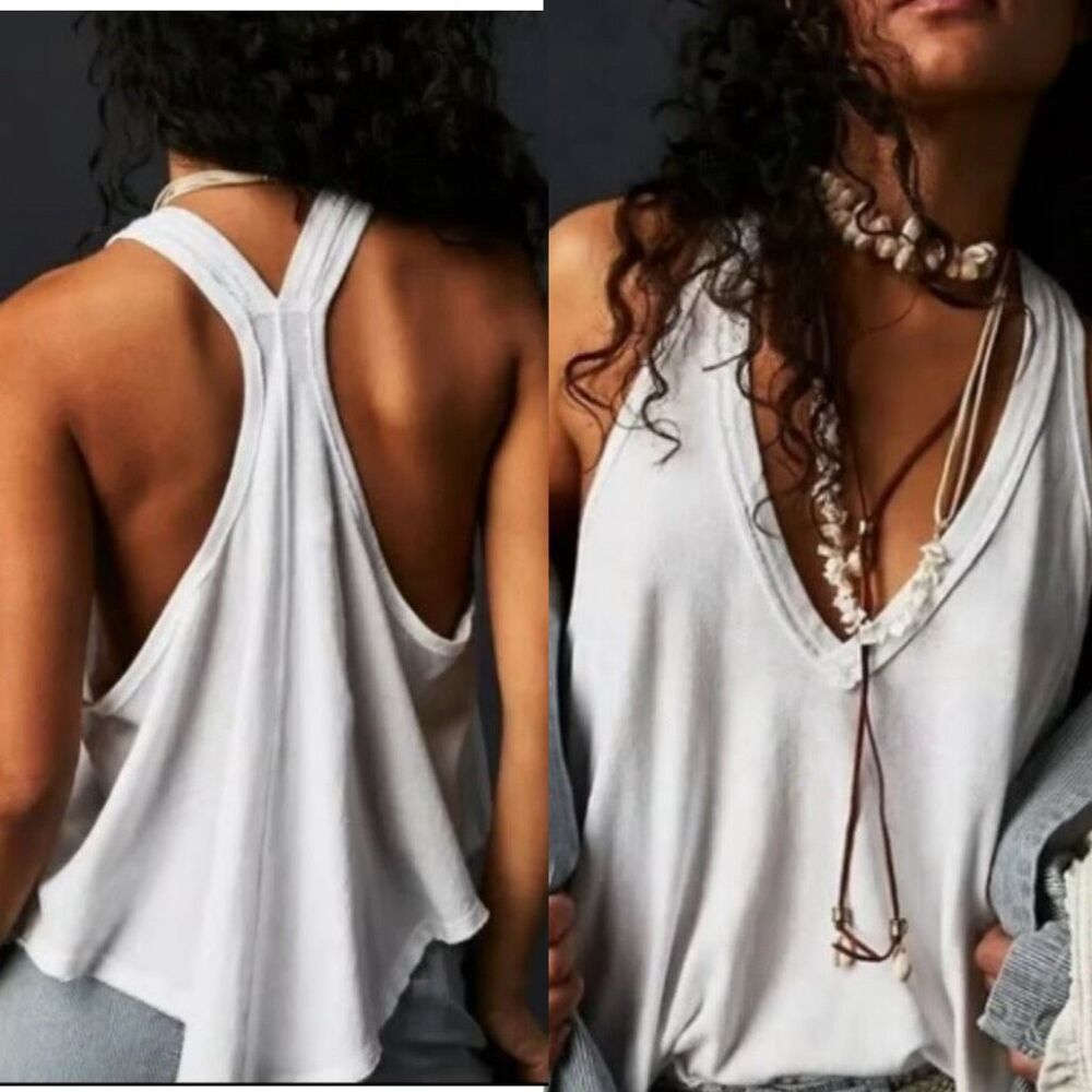 Free People X We The Free Women's Karri Swing Tank Top white S NEW
